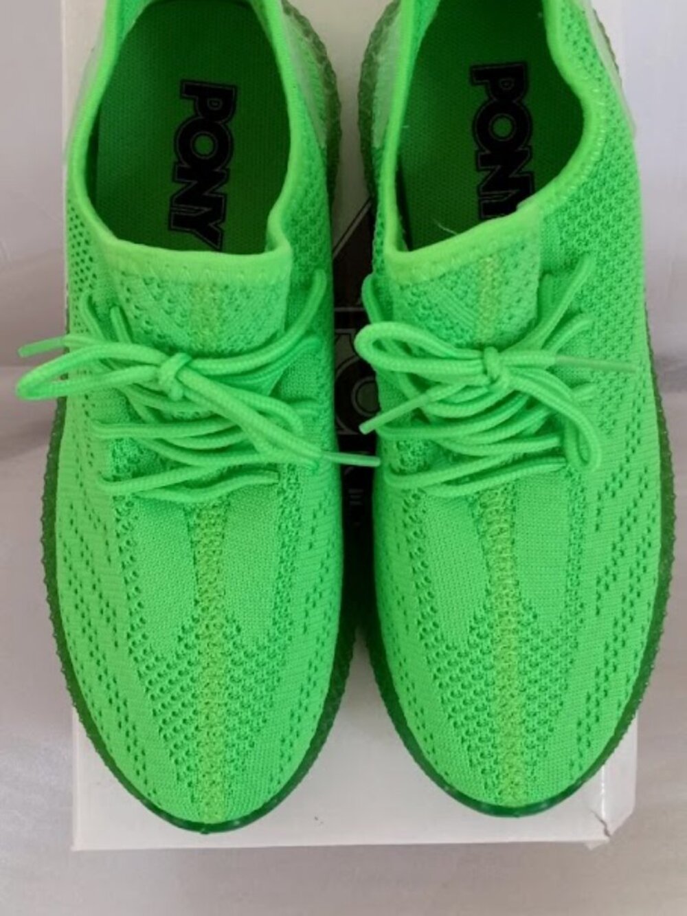 PONY PP2-Yasso Ladies Knit Running Sneakers - Lime Green (US 7.5 / EUR 39)